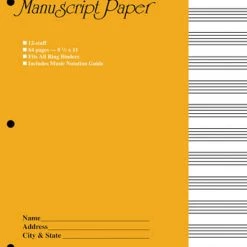 Hal Leonard Music Books STANDARD MANUSCRIPT PAPER ( YELLOW COVER)
