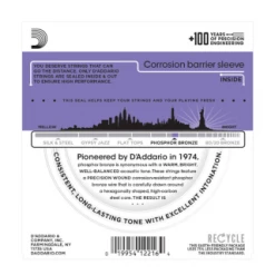 DAddario EJ26 Phosphor Bronze Acoustic Guitar Strings, Custom Light, 11-52