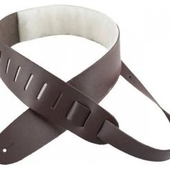 Perri's Leathers 2.5" Brown Leather Guitar Strap With Sheepskin Pad Model # DL325-2213