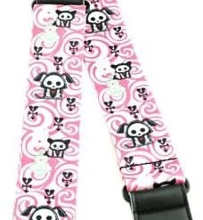 Perri's Leathers 2" Polyester Guitar Strap Pink Skelanimal, LPCP-1114