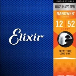 Elixir 12152 Nanoweb Coated Electric Guitar Strings 12-52