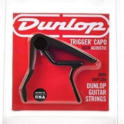 Dunlop 83CBA12 Trigger Curved Capo And Phosphor Bronze Acoustic Guitar Strings Combo Pack Capos & Picks & Tuners