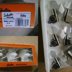 Guitar Accessoires Schaller M6a Mini 3x3 Chrome Tuners With Perloid Buttons