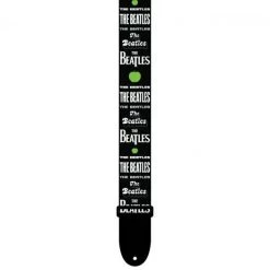 Perri's Leathers The Beatles Multiple White Logos On Black Polyester Guitar Strap, LPCP-6105 Straps