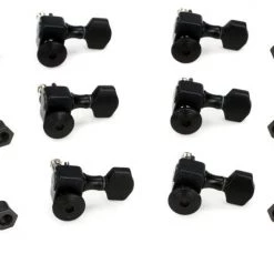 Others Guitar Accessoires Sperzel 6LTLSB Trim-Lok 6-in-line Locking Tuners Satin Black