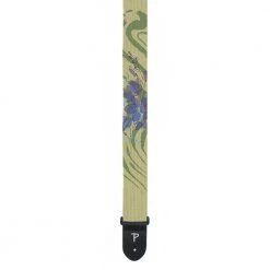 Perri's Leathers Straps Perris Leathers CWSSP-7040 Screen Printed Tan Cotton Guitar Strap - 2", Purple Orchids