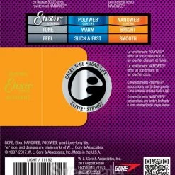 Elixir 11052 Light Nanoweb 80/20 Bronze Acoustic Guitar Strings