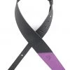DAddario D'Addario Planet Waves L25W1406 2.5-Inch Leather Guitar Strap, Colored Ends - Purple Straps