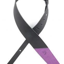 DAddario D'Addario Planet Waves L25W1406 2.5-Inch Leather Guitar Strap, Colored Ends - Purple Straps