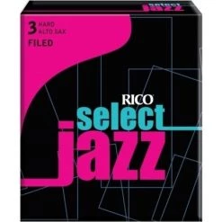 DAddario D'Addario Select Jazz Filed Alto Saxophone Reeds, Strength 3 Hard, RSF10ASX3H, 1 Each Band & Orchestral