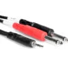Hosa Adapters & Cables Stereo Breakout 3.5 Mm TRS To Dual 1/4 In TS 3 Ft CMP-153