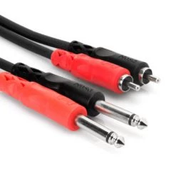Hosa Stereo Interconnect Dual 1/4 In TS To Dual RCA 2 M CPR-202