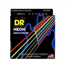 DR Strings NMCE-10 Coated Nickel Hi-Def, Multi-Color Electric Strings, 10-46