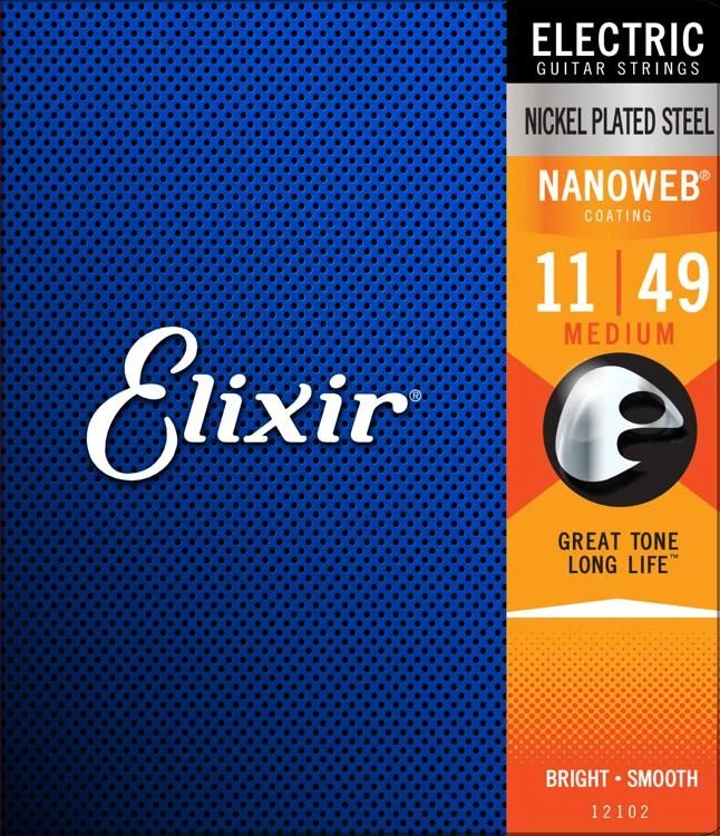 Elixir 12102 Medium Nanoweb Electric Guitar Strings 3 Elixir 12102 Medium Nanoweb Electric Guitar Strings