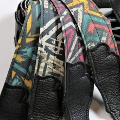 Franklin Strap Franklin 2" Grunge Cotton Deluxe Guitar Strap, CD3-MLT-BK, Grunge/Multi