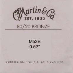 Martin M52B 80/20 Bronze Wound Guitar String - .052 Single Strings