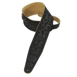 Straps Levy's 3″ Suede Leather Guitar Strap - Black - PMS44T03-BLK