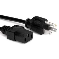 Hosa Power Cord 18 AWG, IEC C13 To NEMA 5-15P 8 Ft, PWC-148 Adapters & Cables