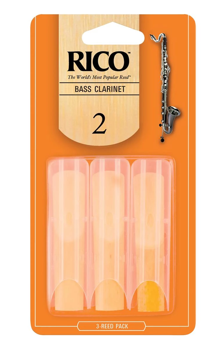 DAddario Rico By D'Addario Bass Clarinet Reeds, Strength 2, 3 Pack REA0320 Band & Orchestral 3 DAddario Rico By D'Addario Bass Clarinet Reeds, Strength 2, 3 Pack REA0320 Band & Orchestral