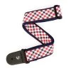 DAddario Straps D'Addario 50 MM Gingham Woven Guitar Strap, Red And Navy, T20S1500