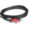 Hosa Insert Cable 1/4 In TRS To Dual RCA 2 M TRS-202