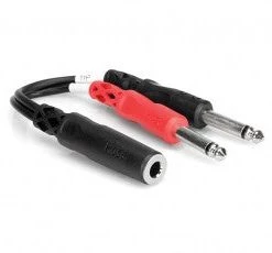 Hosa Stereo Breakout 1/4 In TRSF To Dual 1/4 In TS YPP-136 Adapters & Cables