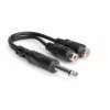 Hosa Y Cable 1/4 In TS To Dual RCAF YPR-103 Adapters & Cables