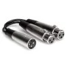 Hosa Y Cable Dual XLR3F To XLR3M 6 In YXF-119 Adapters & Cables