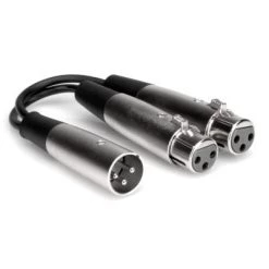 Hosa Y Cable Dual XLR3F To XLR3M 6 In YXF-119 Adapters & Cables