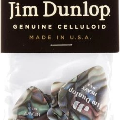 Dunlop Abalone Celluloid Standard Guitar Picks Heavy 12 Pack, 483P14HV Capos & Picks & Tuners