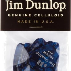 Dunlop Blue Pearl Celluloid Standard Guitar Picks Medium 12 Pack, 483P10MD Capos & Picks & Tuners