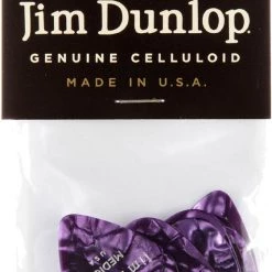 Dunlop Pruple Pearl Celluloid Standard Guitar Picks Medium 12 Pack, 483P13MD