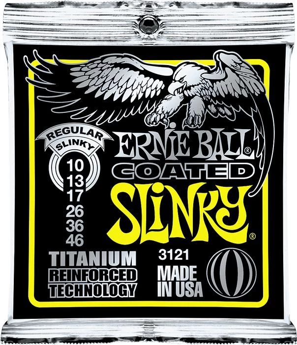 Ernie Ball 3121 Coated Electric Titanium RPS Regular Slinky .010 - .046 Strings 3 Ernie Ball 3121 Coated Electric Titanium RPS Regular Slinky .010 - .046 Strings