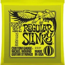 Ernie Ball 2221 Regular Slinky Nickel Wound .010 - .046 Lime Green Pack Strings