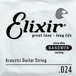 Elixir Acoustic NanoWeb Coating .024, Single String, 15124