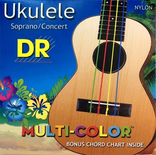 DR Strings UMCSC Multi-Color Soprano / Concert Nylon Ukulele Strings 3 DR Strings UMCSC Multi-Color Soprano / Concert Nylon Ukulele Strings