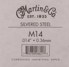 Single Strings Martin M14 Plain Steel Guitar String - .014