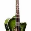 Oscar Schmidt OG10CEFTGR Concert Size Thin Body Acoustic Electric Guitar, Flame Transparent Green 2 Oscar Schmidt OG10CEFTGR Concert Size Thin Body Acoustic Electric Guitar, Flame Transparent Green