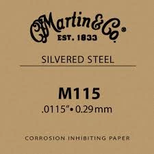 Single Strings Martin M115 Plain Steel Guitar String - .0115