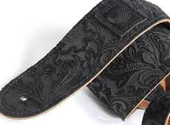 DAddario D'Addario Planet Waves 20SD06 2-Inch Suede Embossed - Black Straps