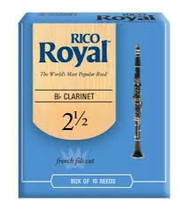 DAddario Band & Orchestral Royal By D'Addario Bb Clarinet Reeds, Strength 2.5, 10-pack, RCB1025