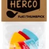 Capos & Picks & Tuners Dunlop Herco Flat Thumbpick Guitar Picks HE112P Medium 3 Picks