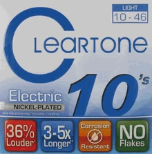 Others Strings Cleartone Electric Guitar Six String Nickel Plated Steel EMP, .010 - .046, 9410