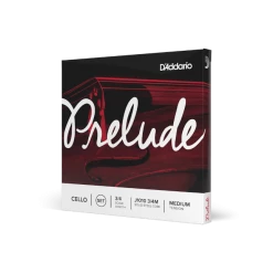 D'Addario Prelude Cello String Set, 3/4 Scale, Medium Tension, J1010, 3/4 Band & Orchestral