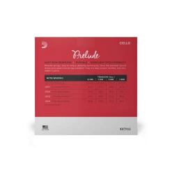 D'Addario Prelude Cello String Set, 3/4 Scale, Medium Tension, J1010, 3/4 Band & Orchestral