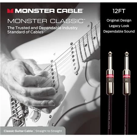 Monster Cable 12' Classic Guitar Cable, Straight To Straight, CLAS-1-12WW 3 Monster Cable 12' Classic Guitar Cable, Straight To Straight, CLAS-1-12WW