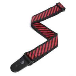 DAddario D'Addario Polypropylene Guitar Strap W/ Stripe Jacquard, Red 50SJP03