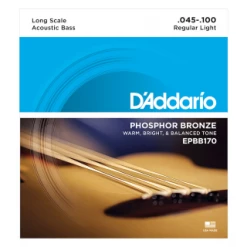 DAddario D'Addario EPBB170 Phosphor Bronze Acoustic Bass Strings, Long Scale, 45-100