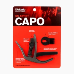 DAddario Capos & Picks & Tuners D'Addario Artist Capo, Metallic Grey Finish, PW-CP-10MG