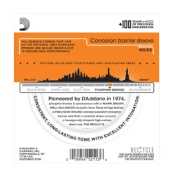 DAddario EJ15 Phosphor Bronze Acoustic Guitar Strings, Extra Light, 10-47